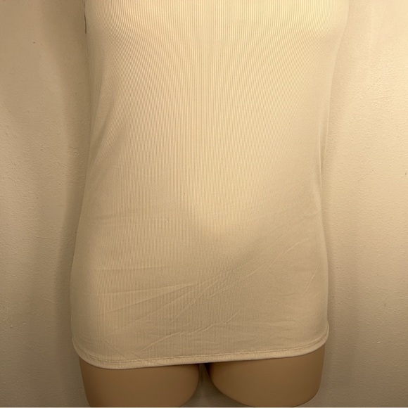 SIZE 21 JUNIORS BEIGE RIBBED TANK Y2k STYLE NO BOUNDARIES STRETCH - Picture 3 of 12